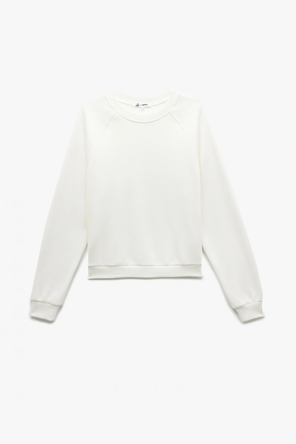 Şardonlu Uzun Kollu Bisiklet Yaka Basic Oversize Sweatshirt