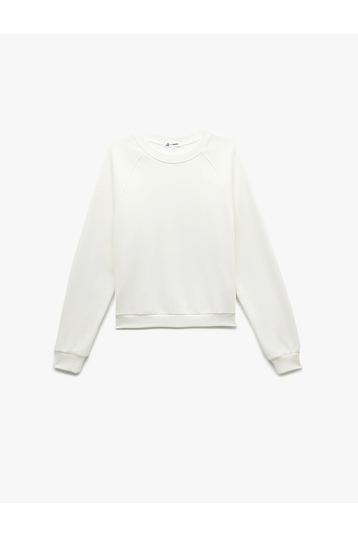 Şardonlu Uzun Kollu Bisiklet Yaka Basic Oversize Sweatshirt