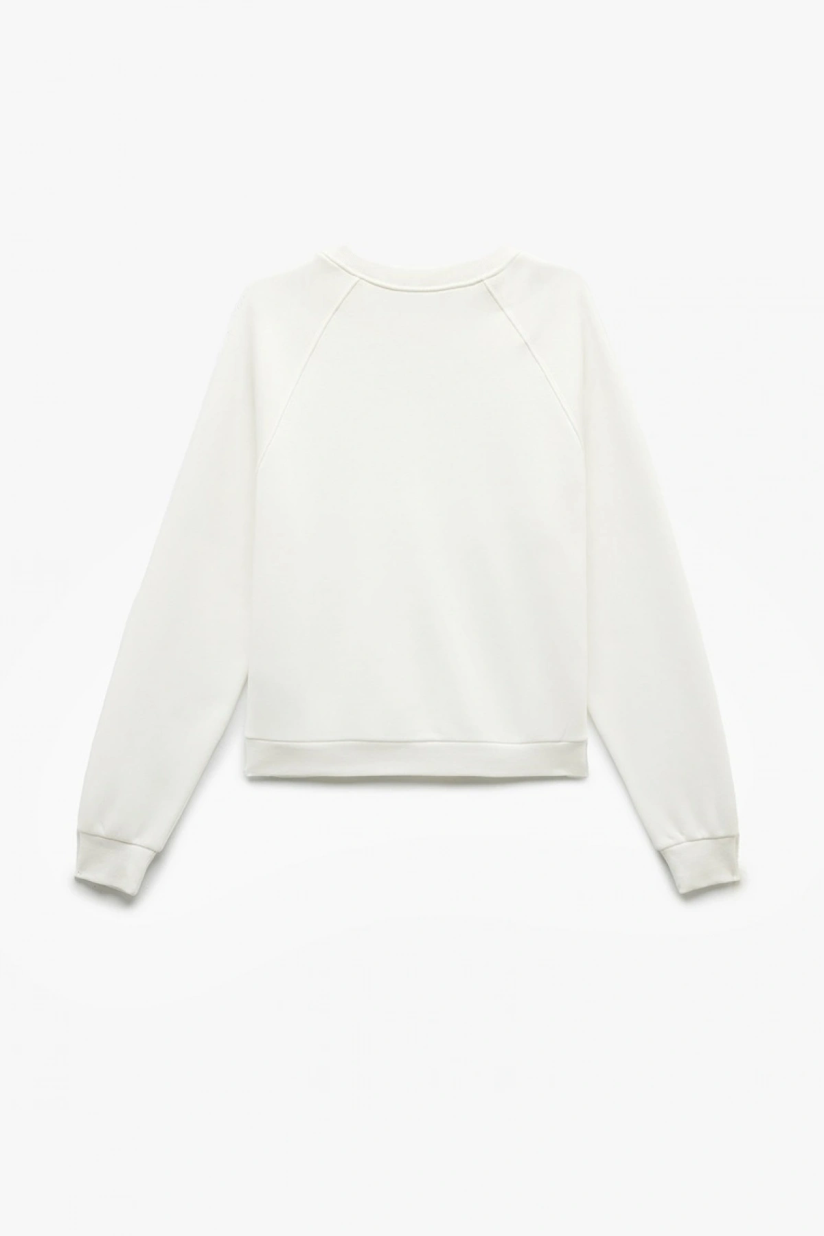 Şardonlu Uzun Kollu Bisiklet Yaka Basic Oversize Sweatshirt