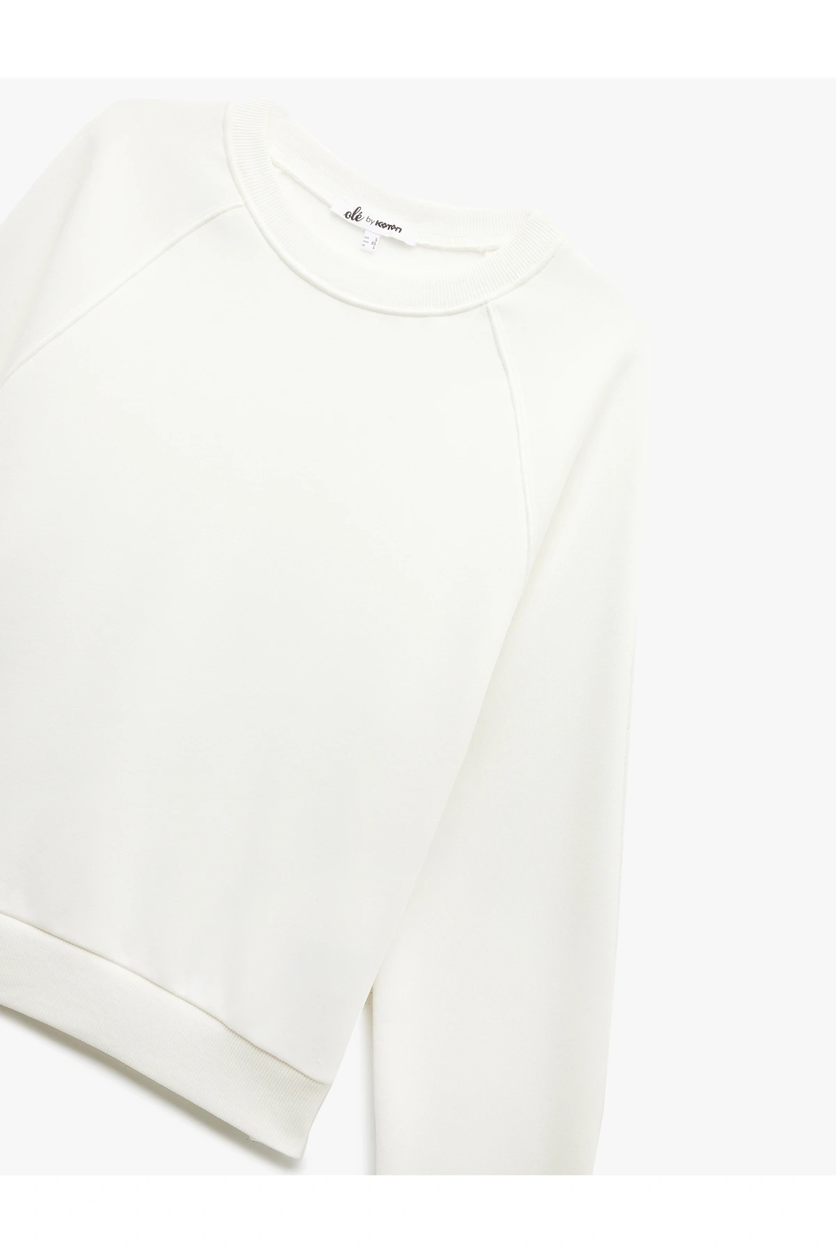 Şardonlu Uzun Kollu Bisiklet Yaka Basic Oversize Sweatshirt