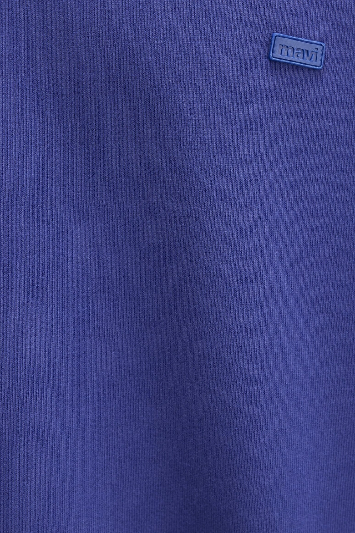 Silikon Logo Baskılı Mor Bisiklet Yaka Sweatshirt