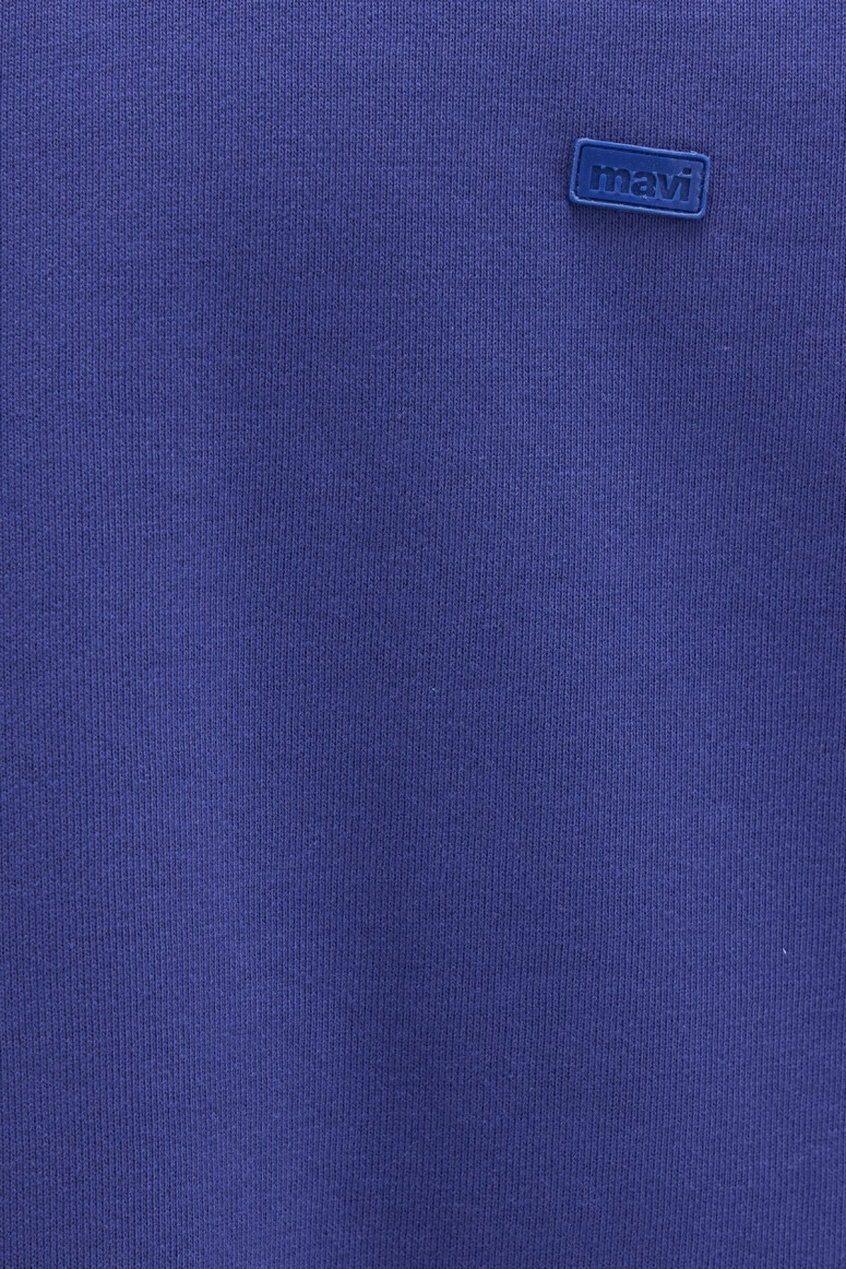 Silikon Logo Baskılı Mor Bisiklet Yaka Sweatshirt