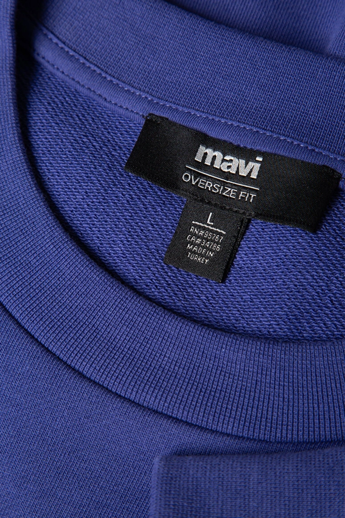 Silikon Logo Baskılı Mor Bisiklet Yaka Sweatshirt