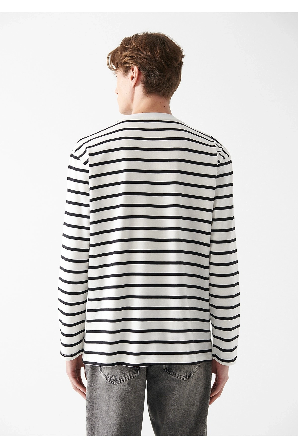 Siyah Çizgili Basic Tişört Loose Fit / Bol Rahat Kesim