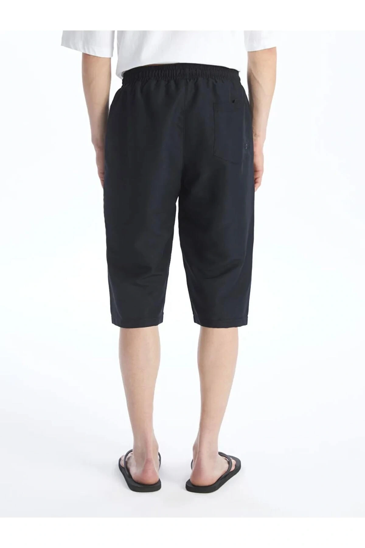 Siyah Diz Altı Boy Erkek Deniz Şortu