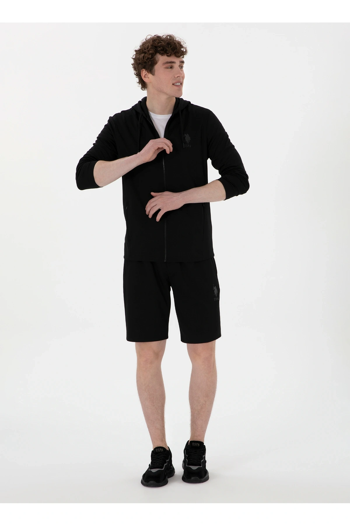 Siyah Erkek Regular Fit Sweat Şort TEROY