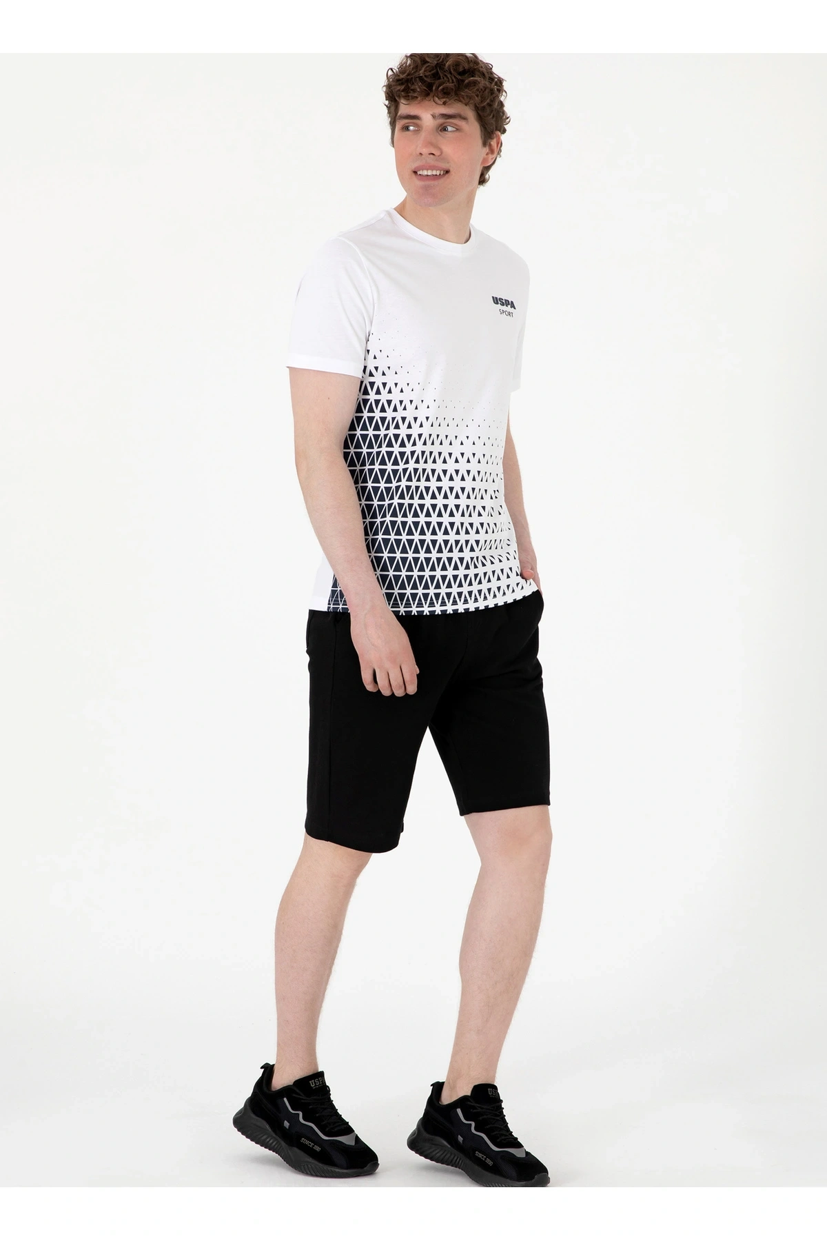 Siyah Lastikli Bel Regular Fit Erkek Sweat Şort MARKO