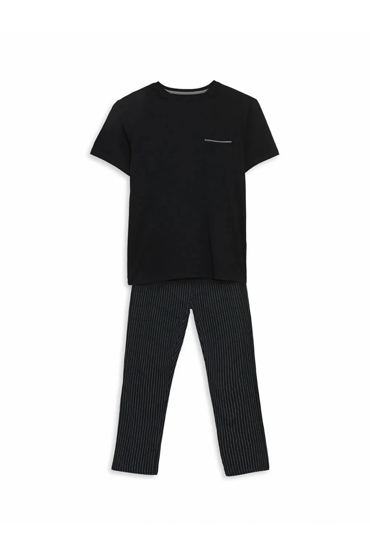 Siyah Standart Kalıp Erkek Pijama Takımı