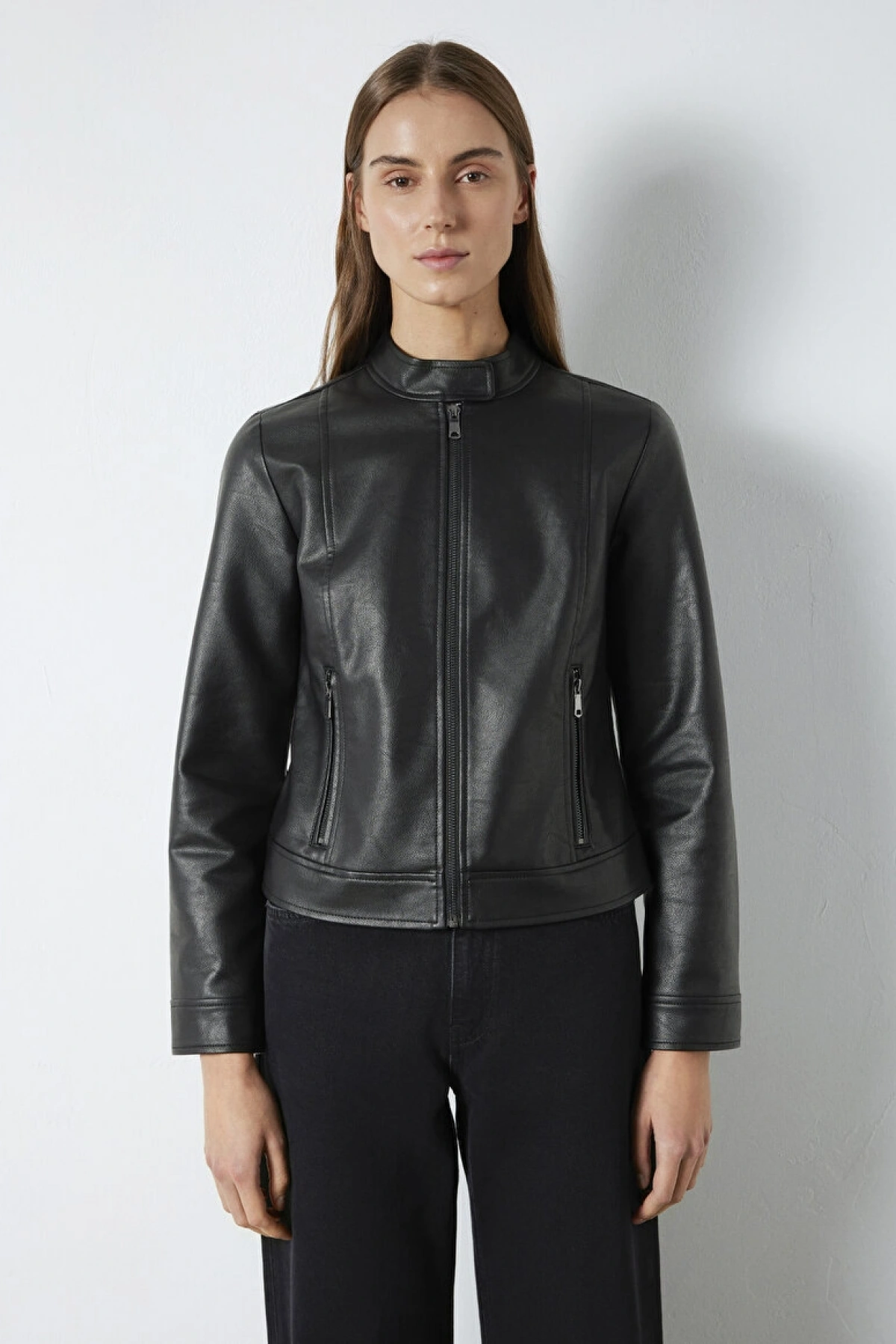 Siyah Suni Deri Ceket