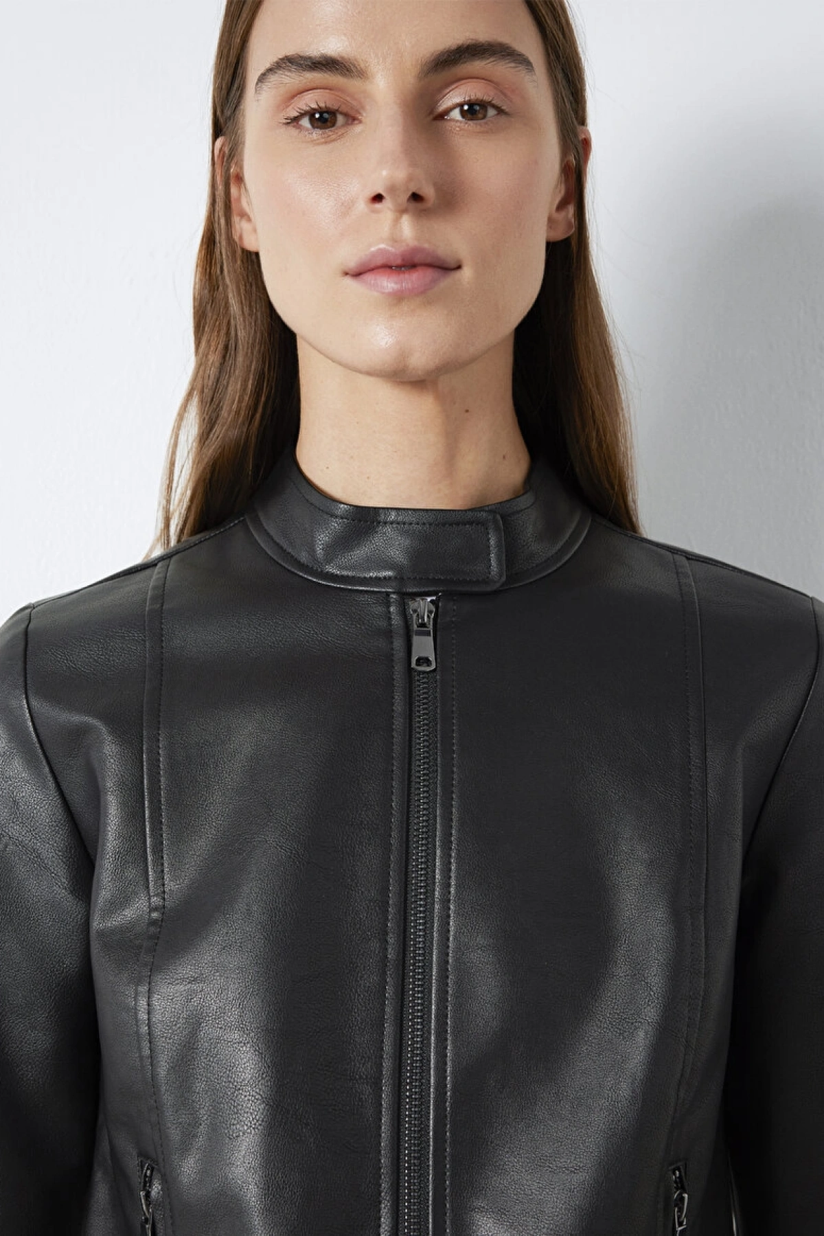 Siyah Suni Deri Ceket