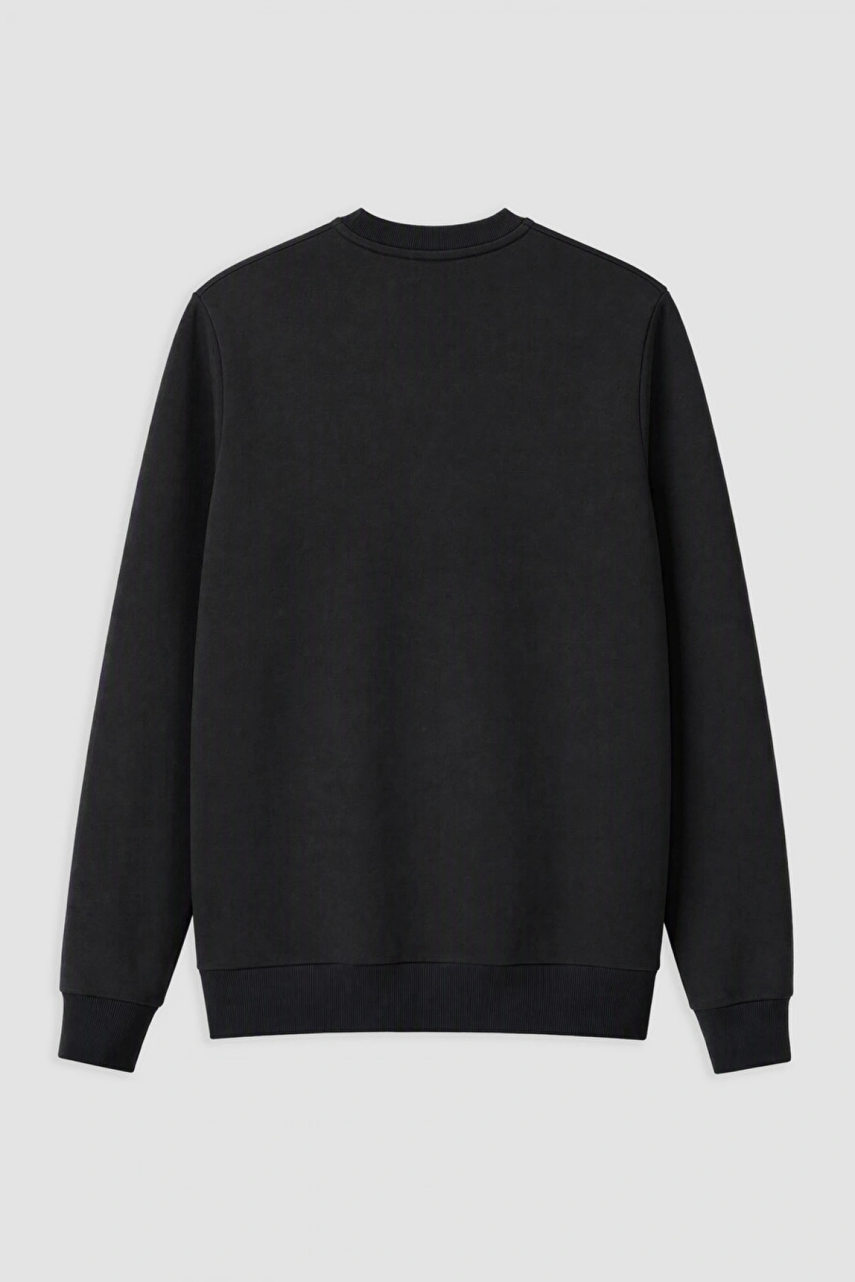SOUTHBLUE Siyah Bisiklet Yaka Nakışlı Erkek Kalın Sweatshirt