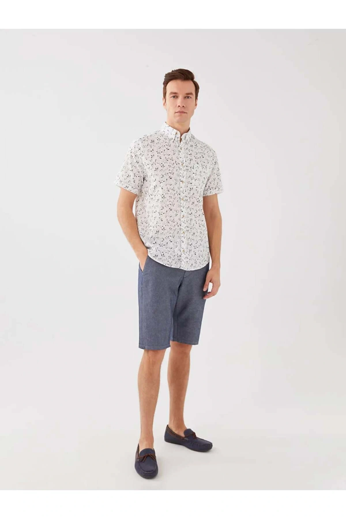 SOUTHBLUE Standart Kalıp Armürlü Erkek Bermuda Şort