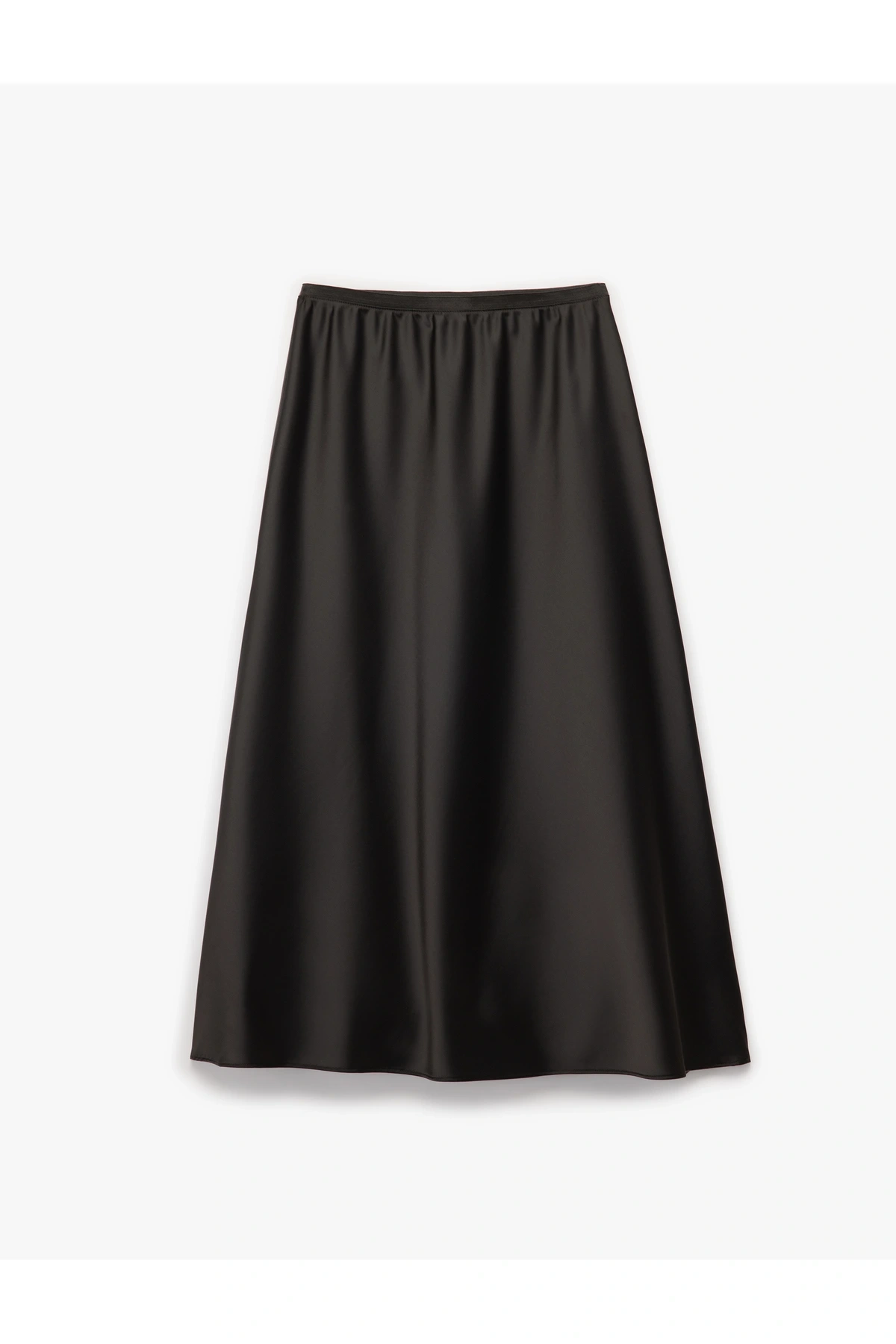 Standart Bel Regular Fit Saten Midi Etek