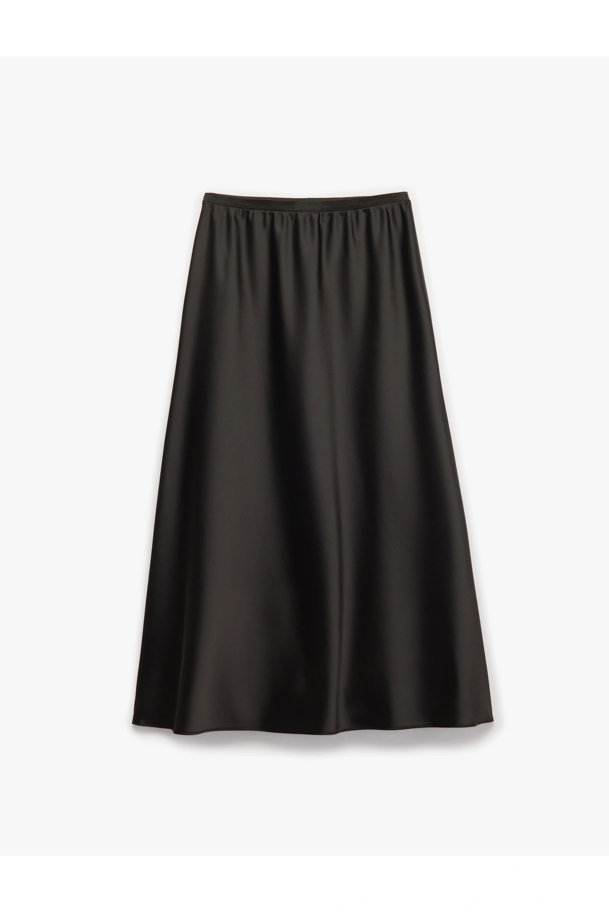 Standart Bel Regular Fit Saten Midi Etek