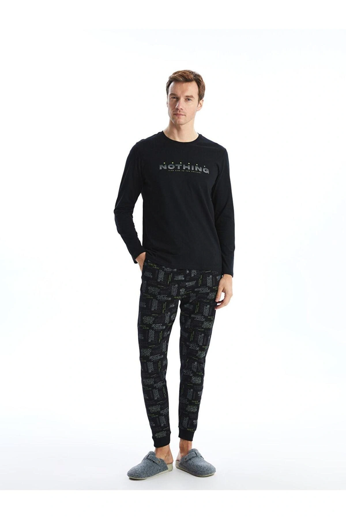 LC WAIKIKI Siyah Standart Kalıp Erkek Pijama Takımı