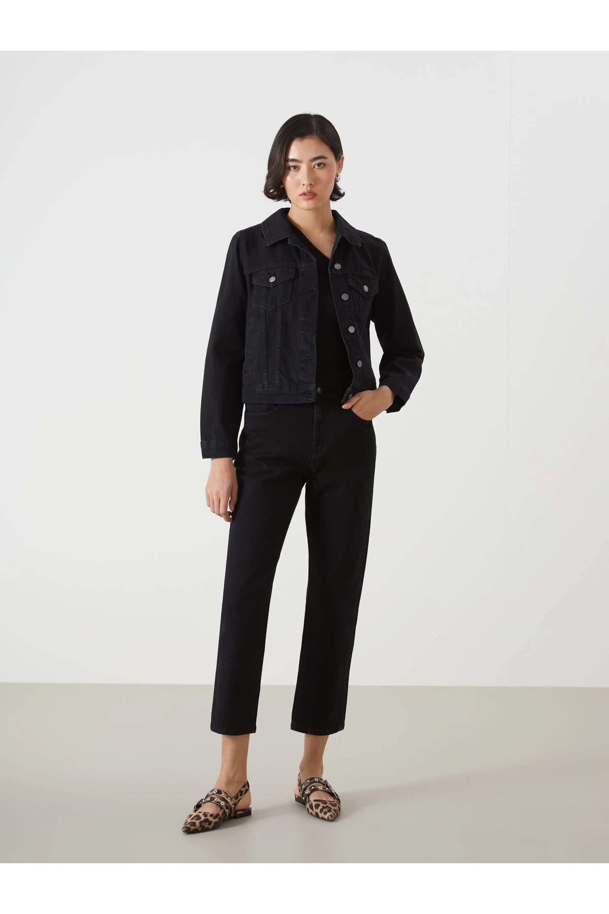 LCW Jeans Siyah Straight Fit Kadın Jean Pantolon