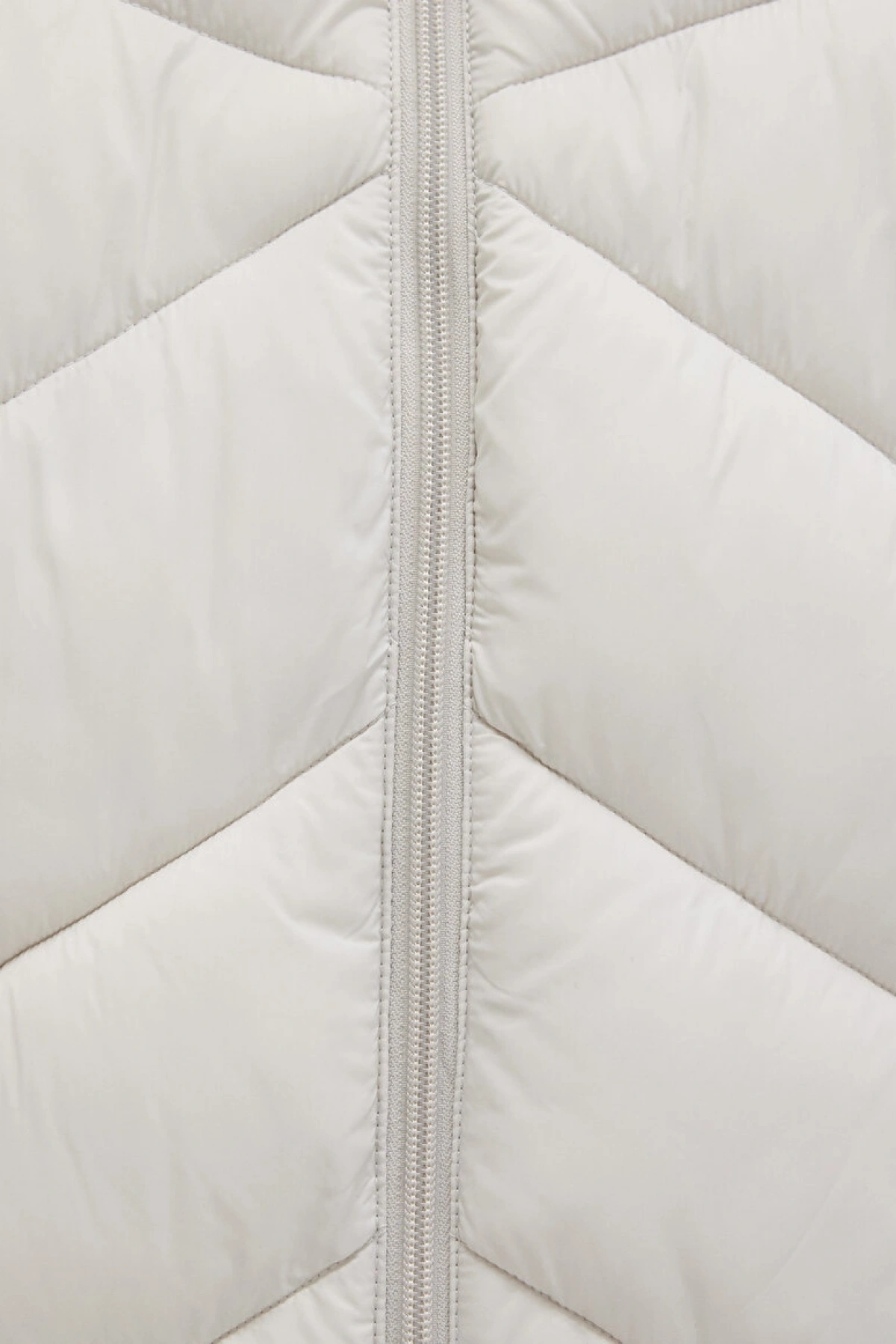 Su İtici Dik Yaka Ekru Şişme Mont