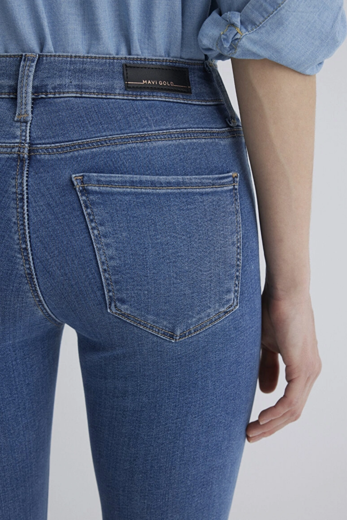 Tess Gold Luxury Vintage Indigo Mavisi Jean Pantolon