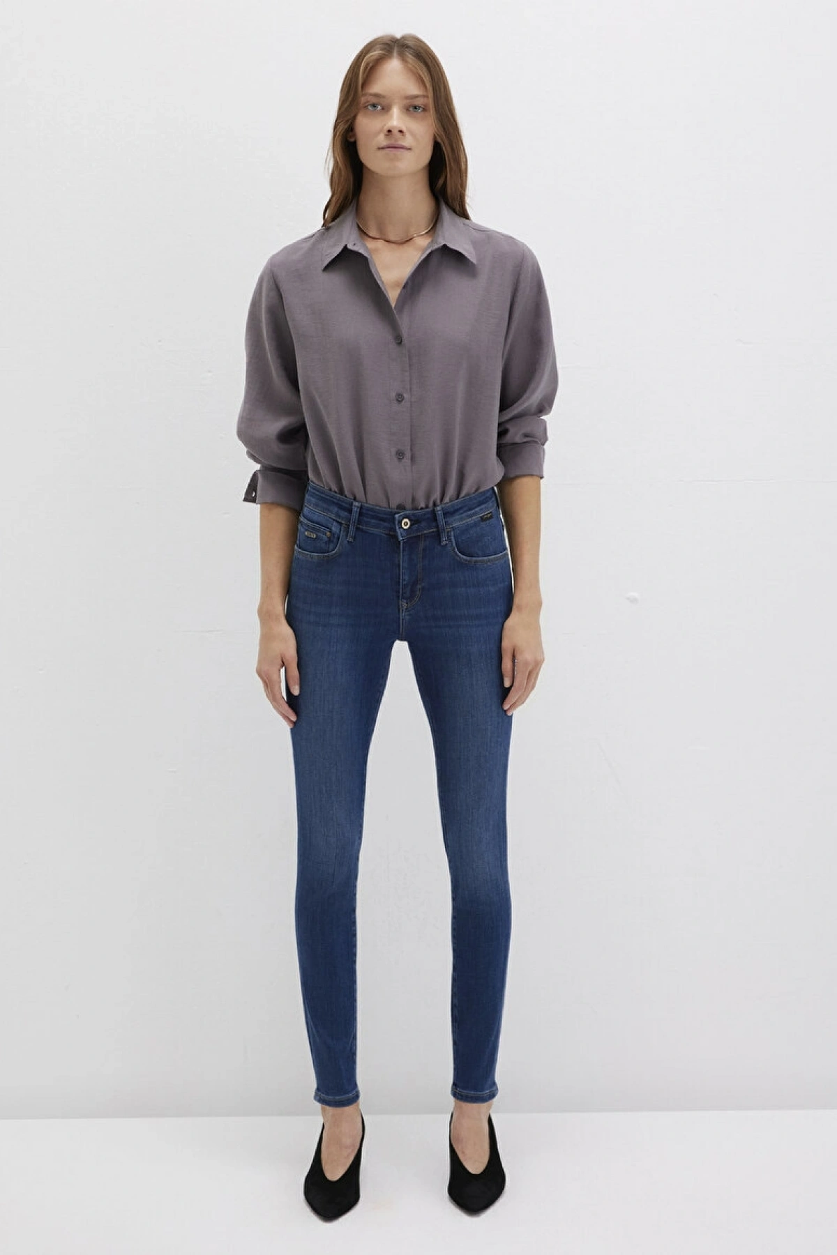 Tess Gold Premium Indigo Mavisi Jean Pantolon