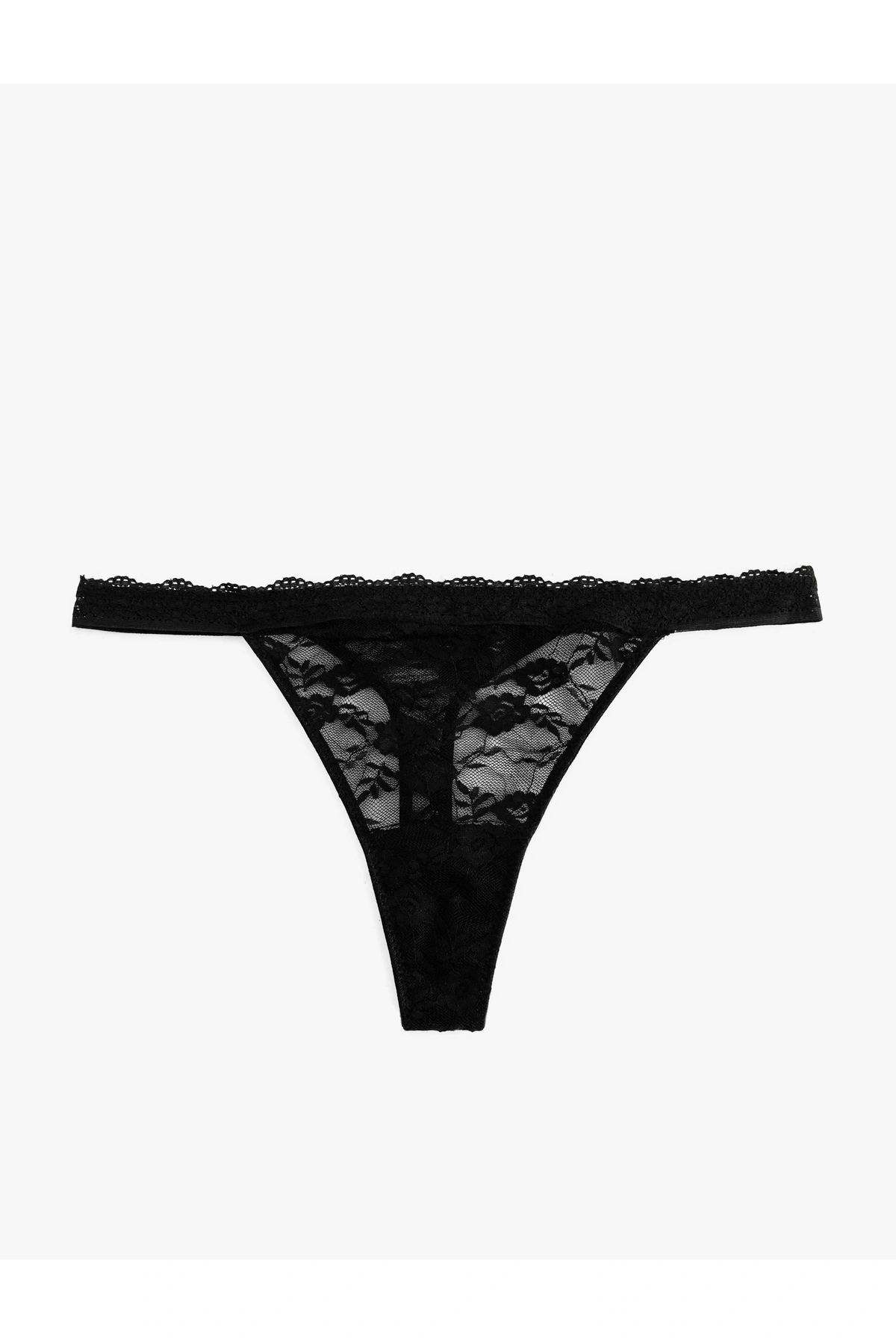 Transparan Rahat Kalıp Dantelli String Külot