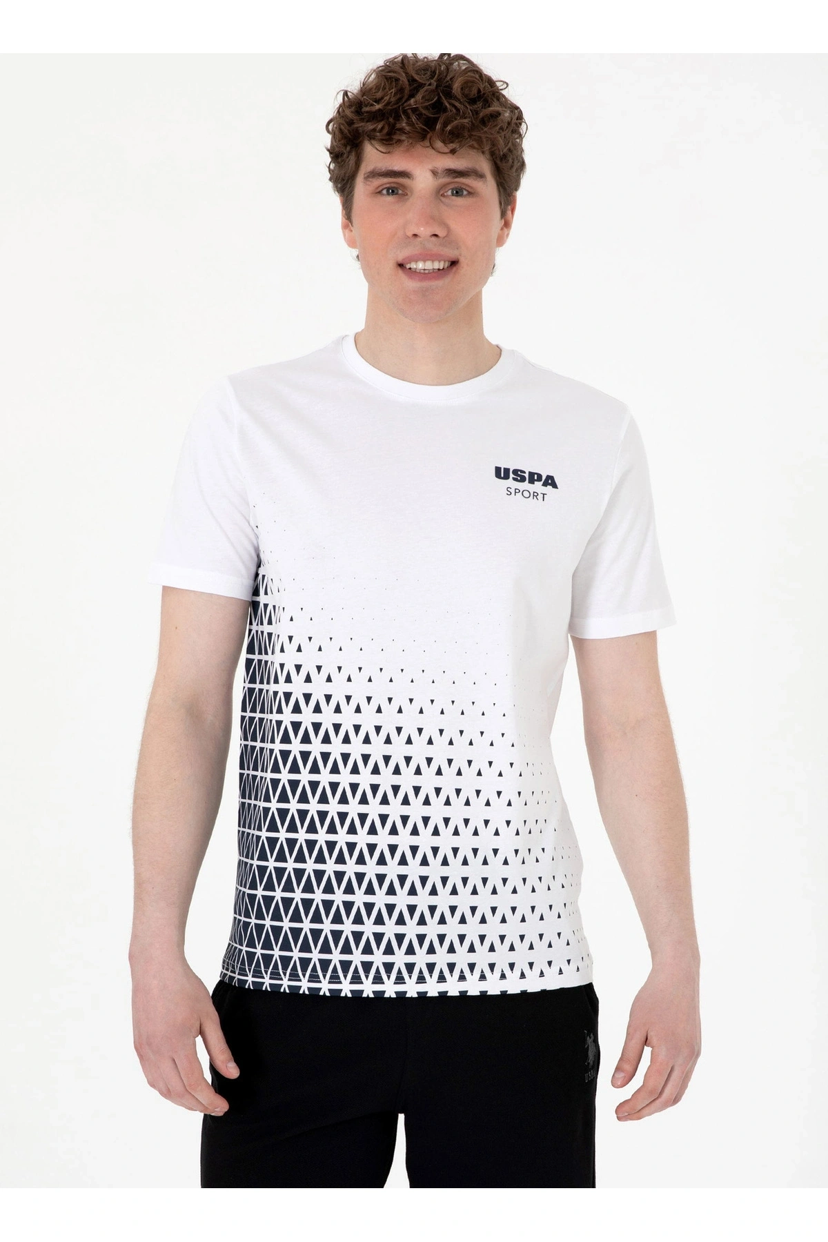 U.S. Polo Assn. U.S. Polo Assn. Bisiklet Yaka Beyaz Erkek T-Shirt S-ZENAX