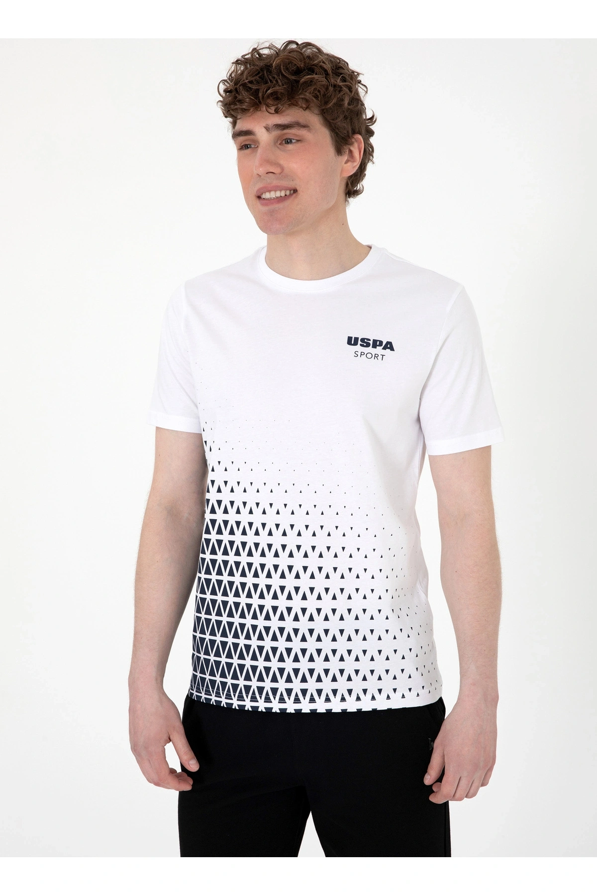 U.S. Polo Assn. U.S. Polo Assn. Bisiklet Yaka Beyaz Erkek T-Shirt S-ZENAX