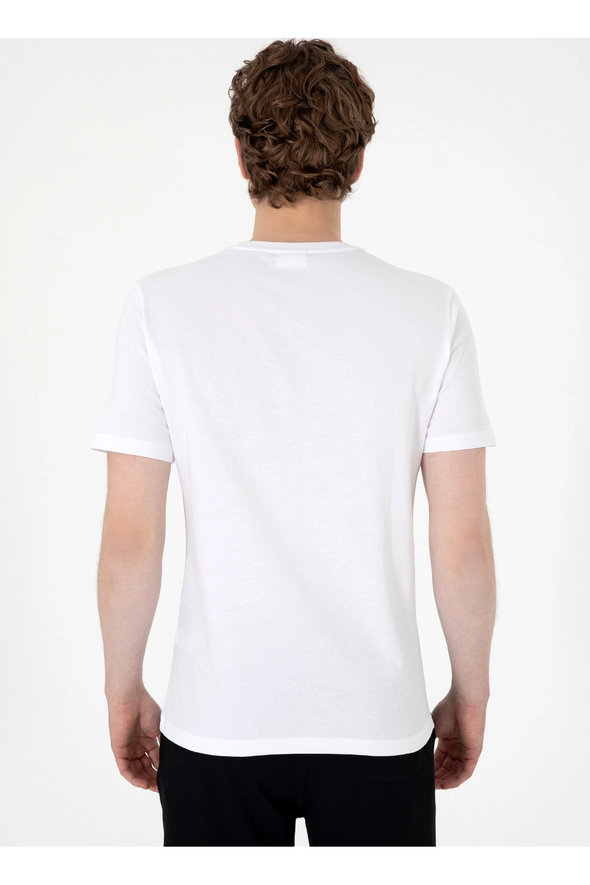 U.S. Polo Assn. U.S. Polo Assn. Bisiklet Yaka Beyaz Erkek T-Shirt S-ZENAX