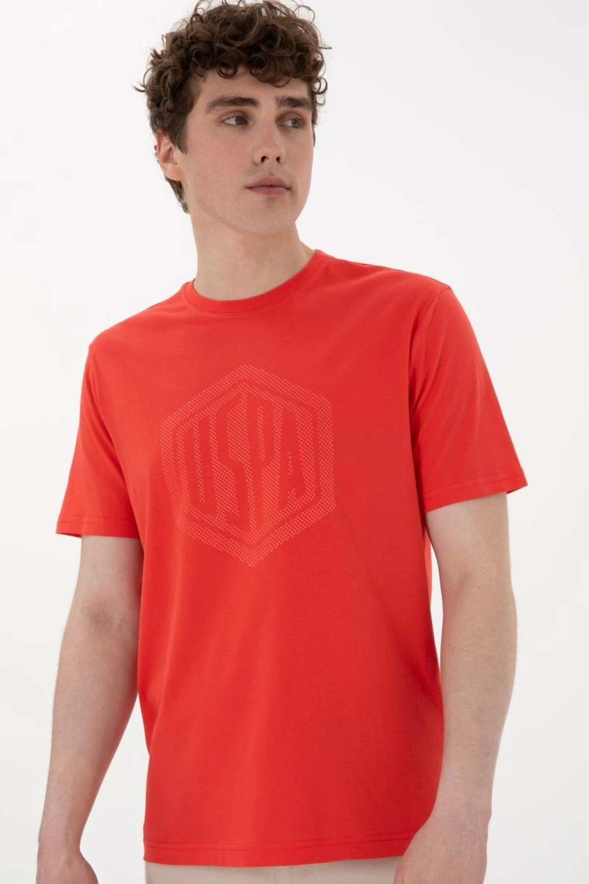 U.S. Polo Assn. Bisiklet Yaka Mavi Erkek T-Shirt GASTON