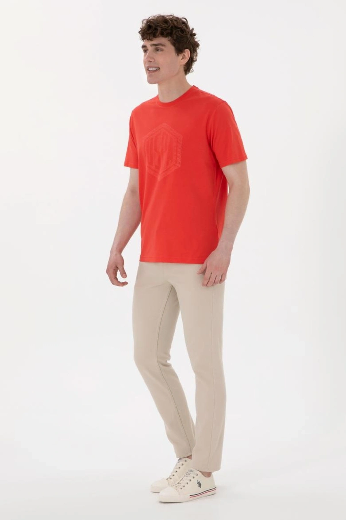 U.S. Polo Assn. Bisiklet Yaka Mavi Erkek T-Shirt GASTON
