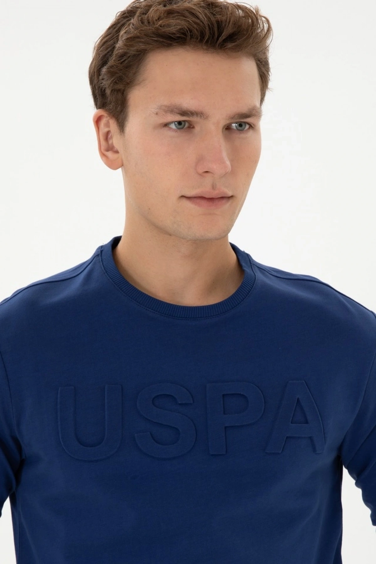 U.S.POLO Erkek Regular Fit Bisiklet Yaka İndigo Basic Sweatshirt
