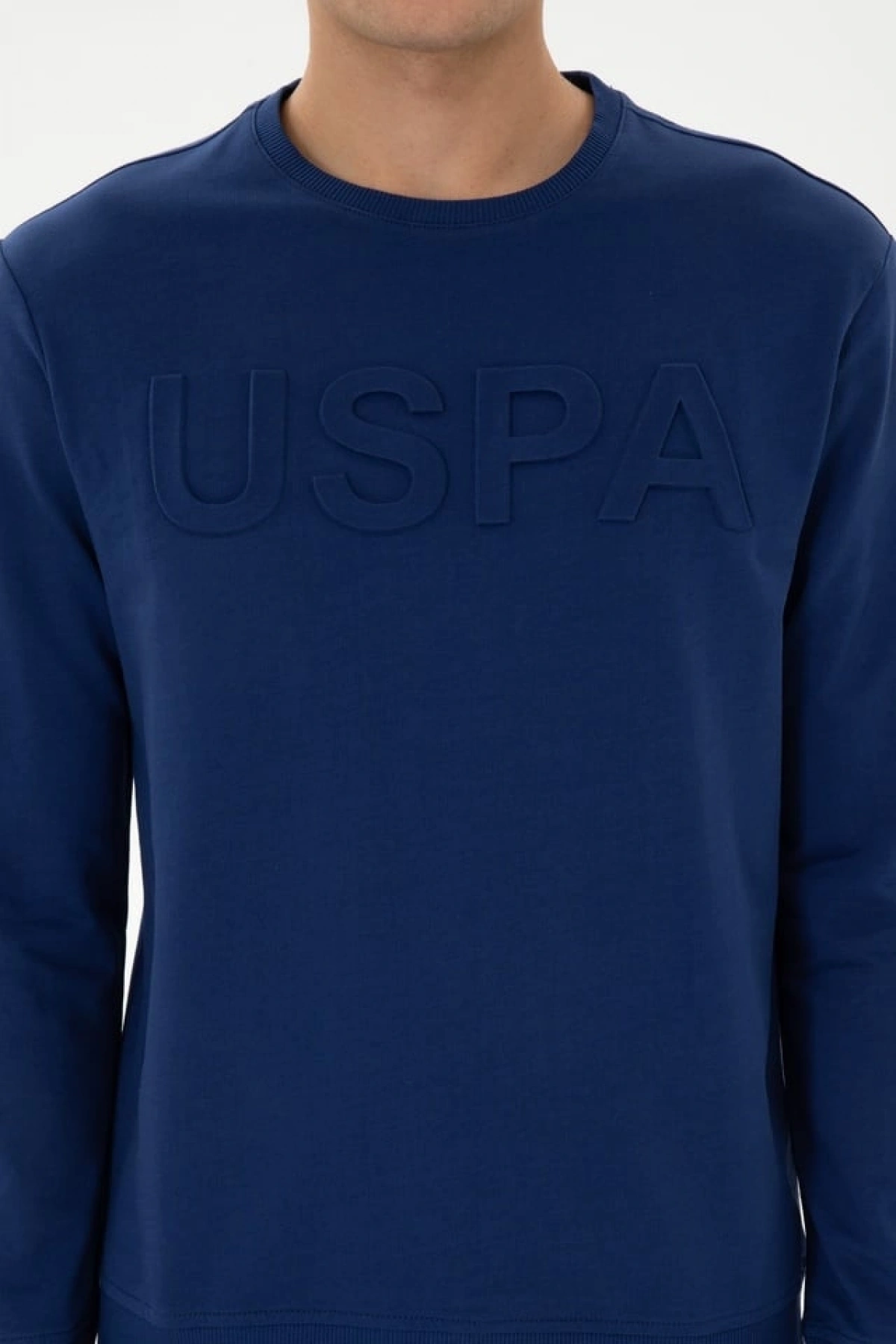 U.S.POLO Erkek Regular Fit Bisiklet Yaka İndigo Basic Sweatshirt