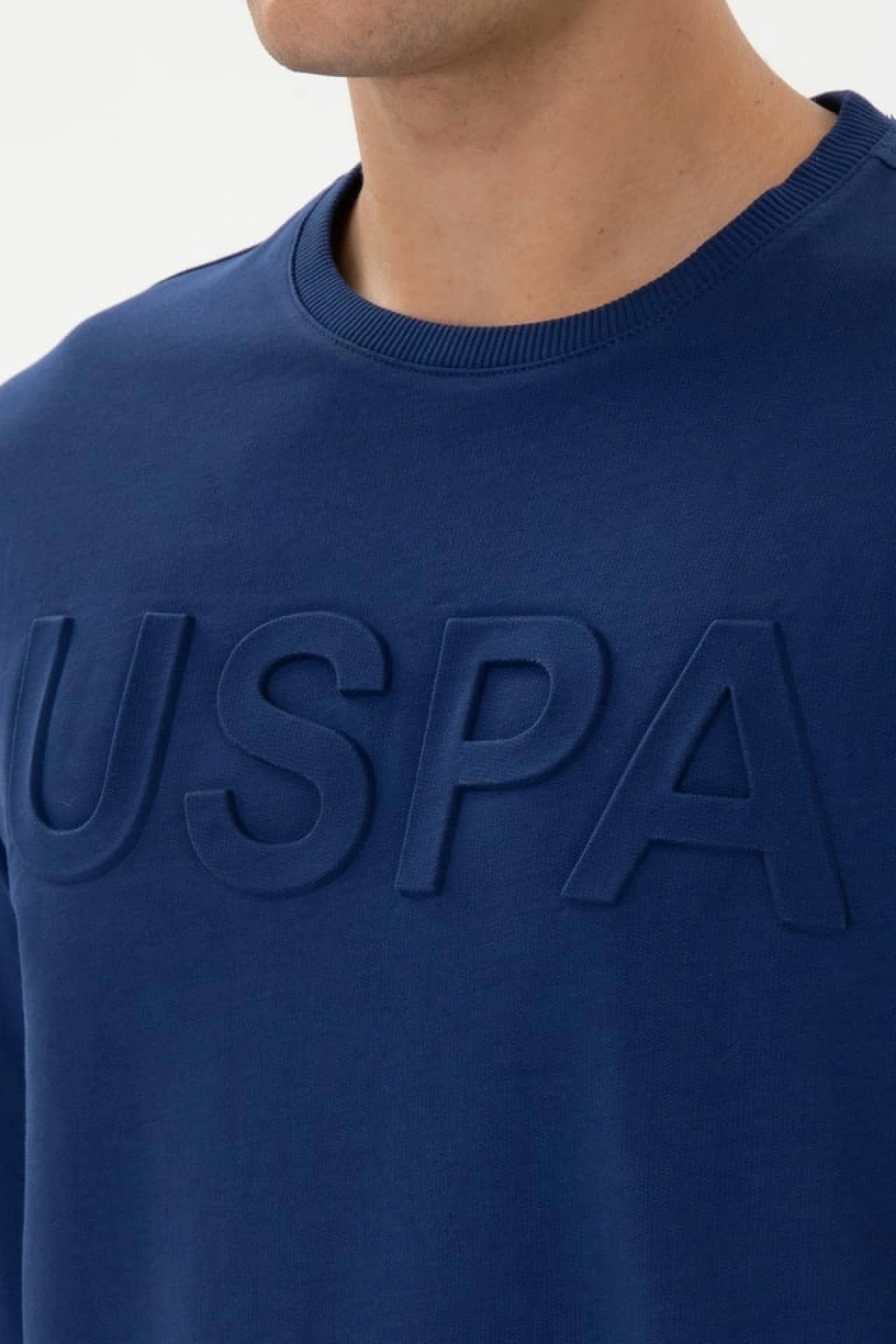 U.S.POLO Erkek Regular Fit Bisiklet Yaka İndigo Basic Sweatshirt