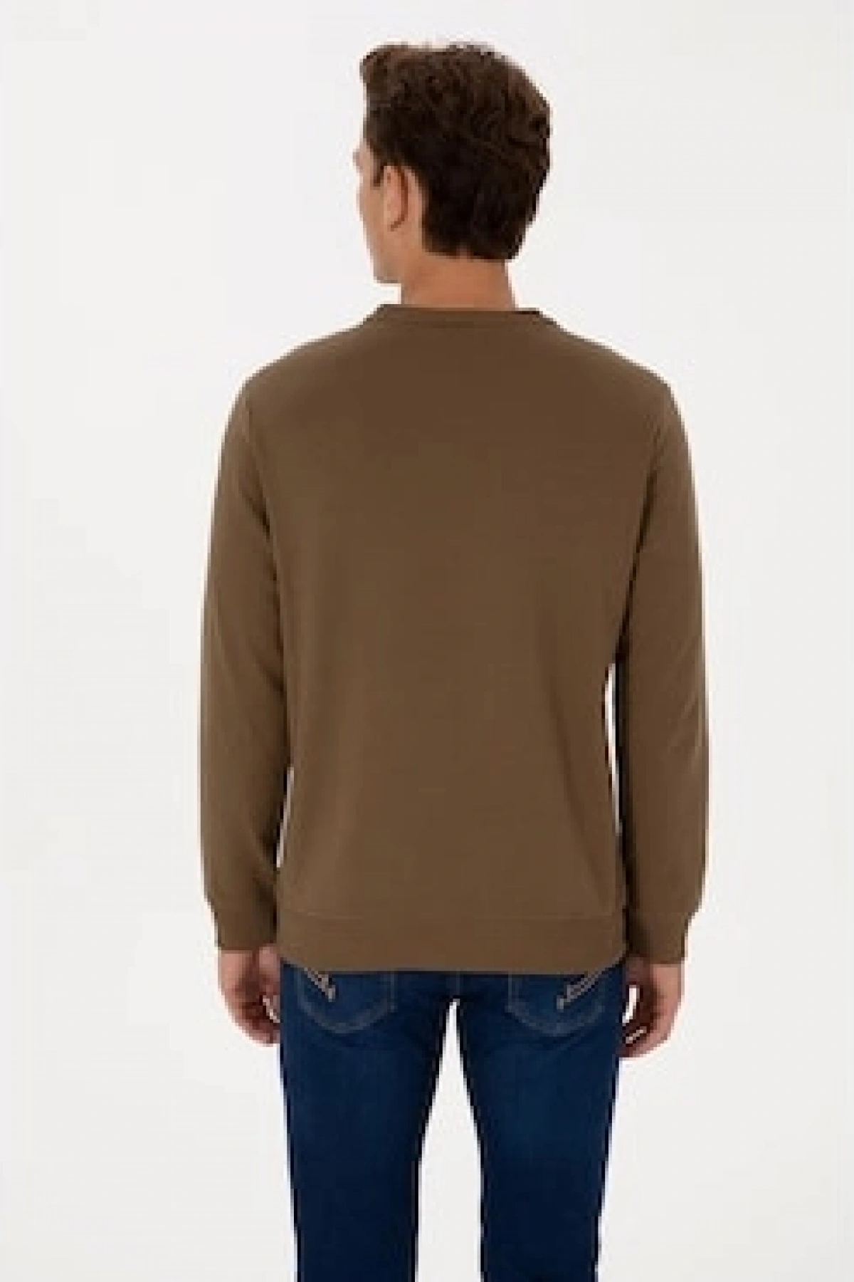 U.S. Polo Assn. Haki Erkek Klasik Regular Fit Sweatshirt