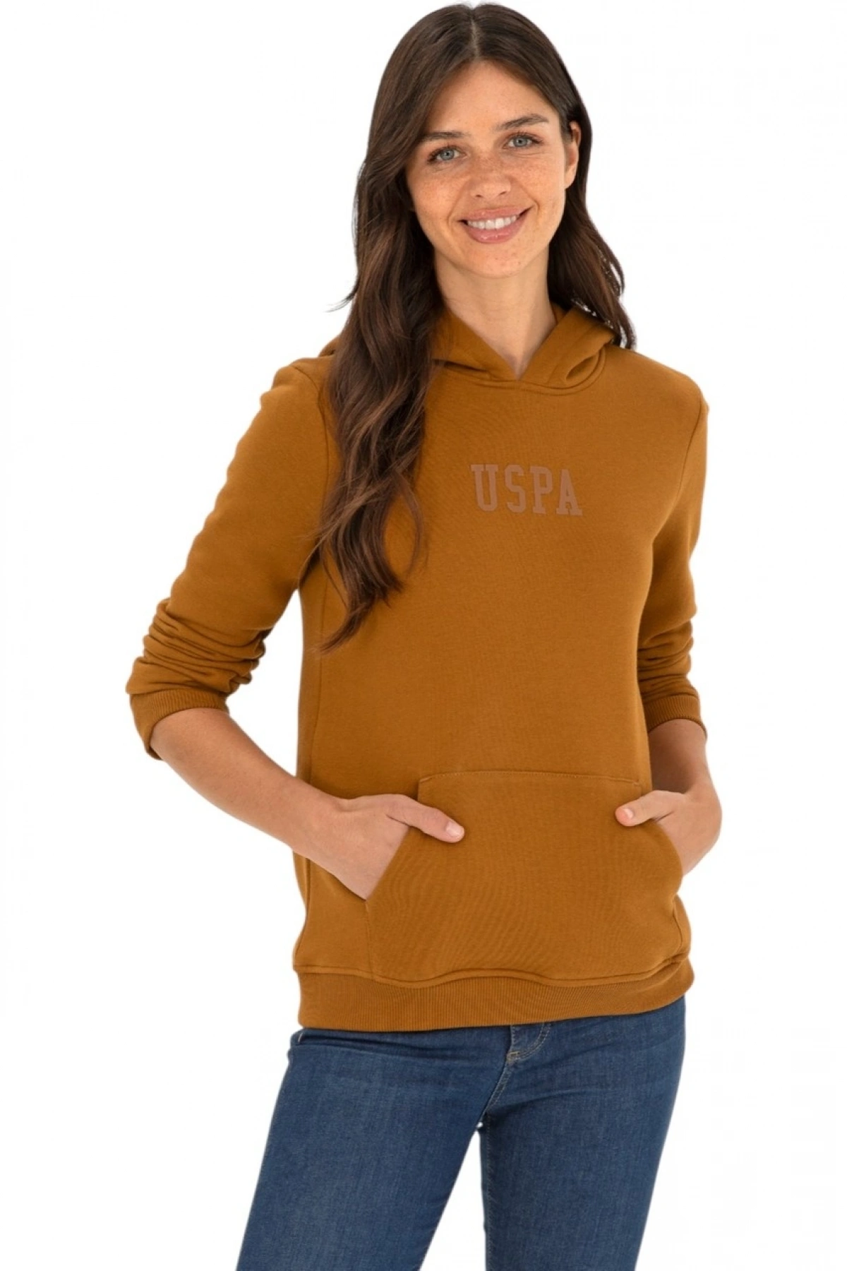U.S. Polo Assn. Kapüşon Yaka Antrasit Melanj Kadın Sweatshırt GIZMO-SK023