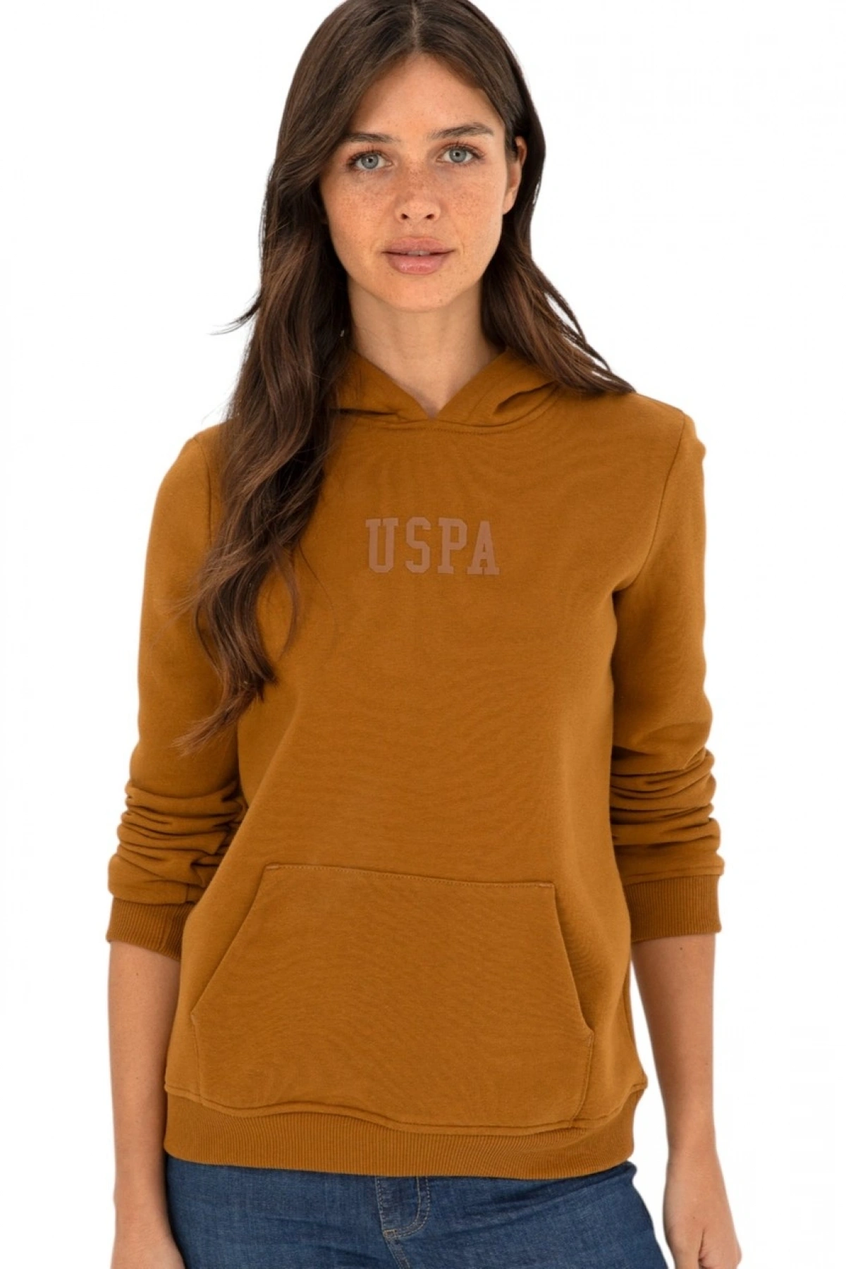 U.S. Polo Assn. Kapüşon Yaka Antrasit Melanj Kadın Sweatshırt GIZMO-SK023