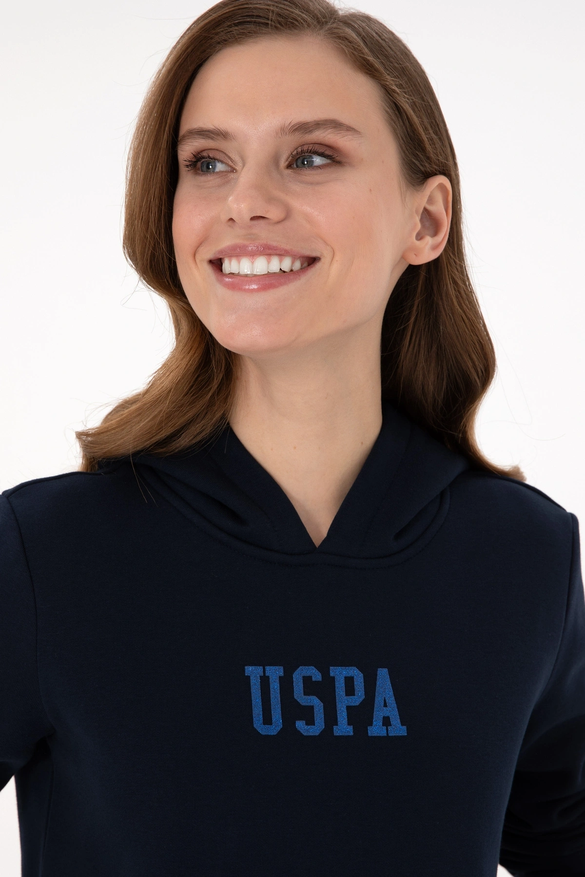U.S. Polo Assn. Kadın Lacivert Basic Kapüşonlu Sweatshirt