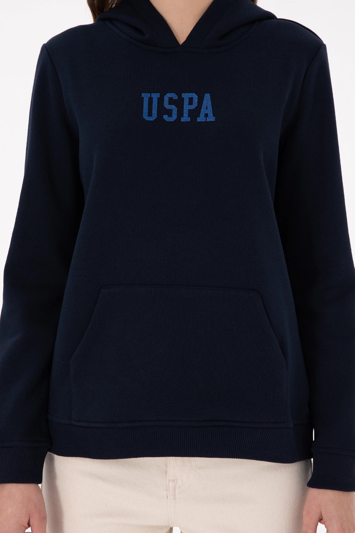 U.S. Polo Assn. Kadın Lacivert Basic Kapüşonlu Sweatshirt