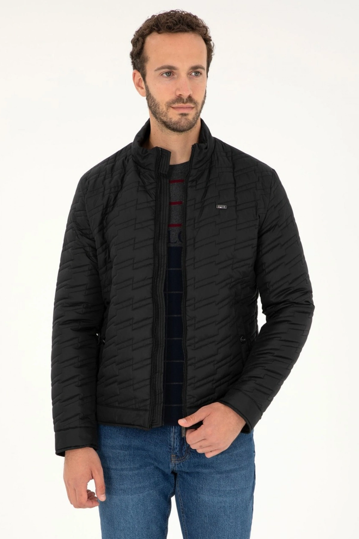 U.S. Polo Assn. Siyah Erkek Mont