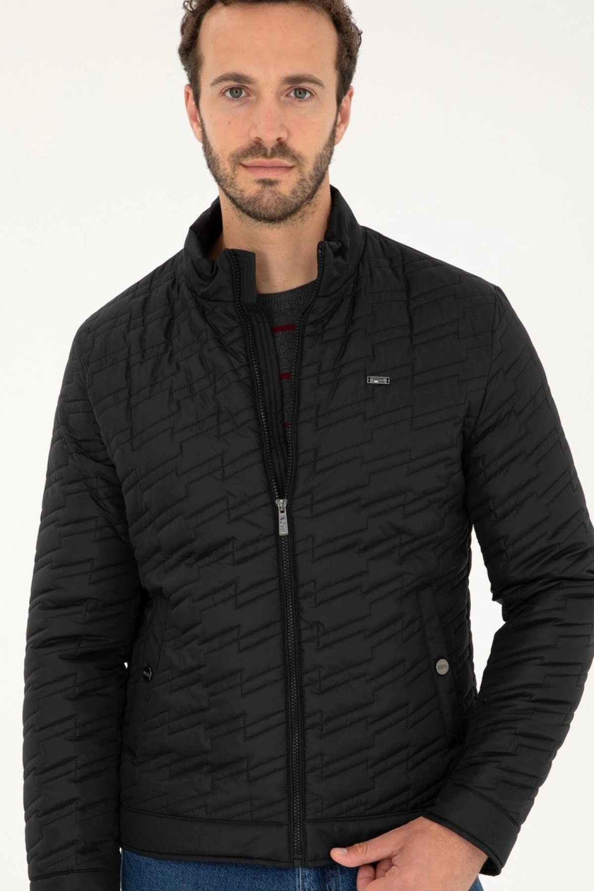 U.S. Polo Assn. Siyah Erkek Mont