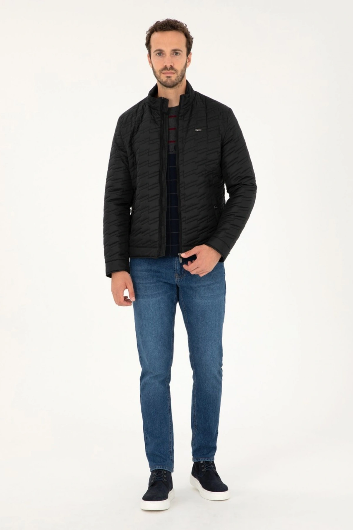U.S. Polo Assn. Siyah Erkek Mont