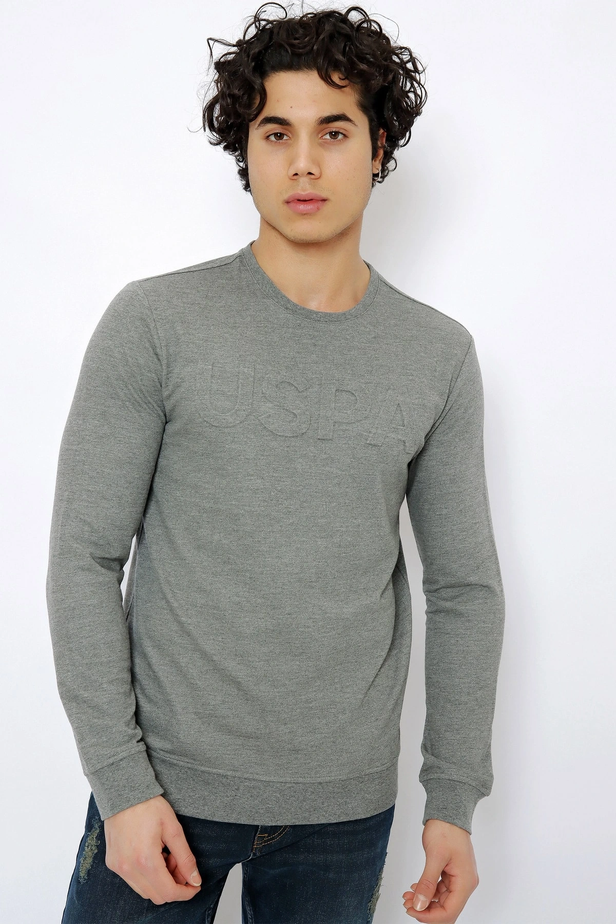 U.s. Polo Aasn. Erkek Dokuma Sweat T-shirt