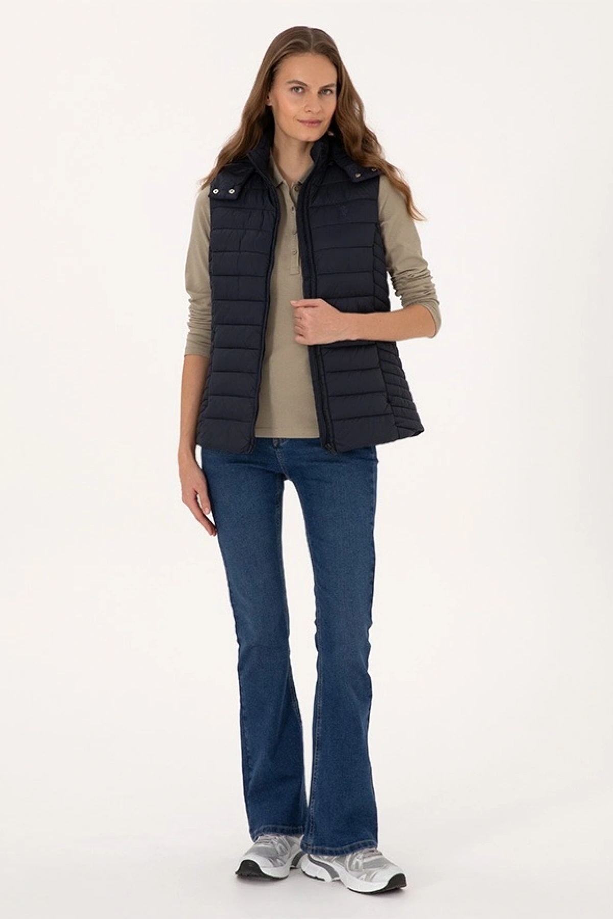US POLO ASSN Kadın Lacivert Basic Yelek