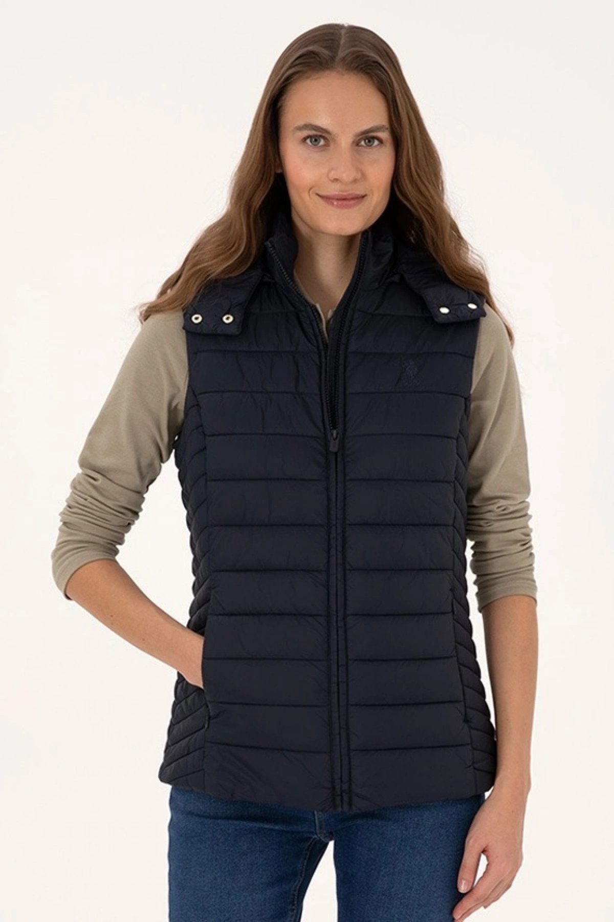 US POLO ASSN Kadın Lacivert Basic Yelek