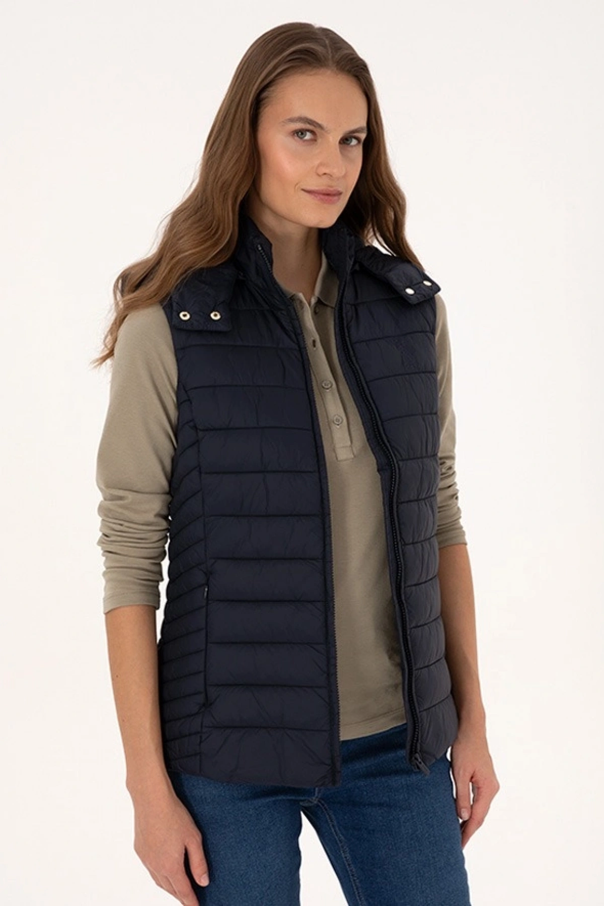 US POLO ASSN Kadın Lacivert Basic Yelek