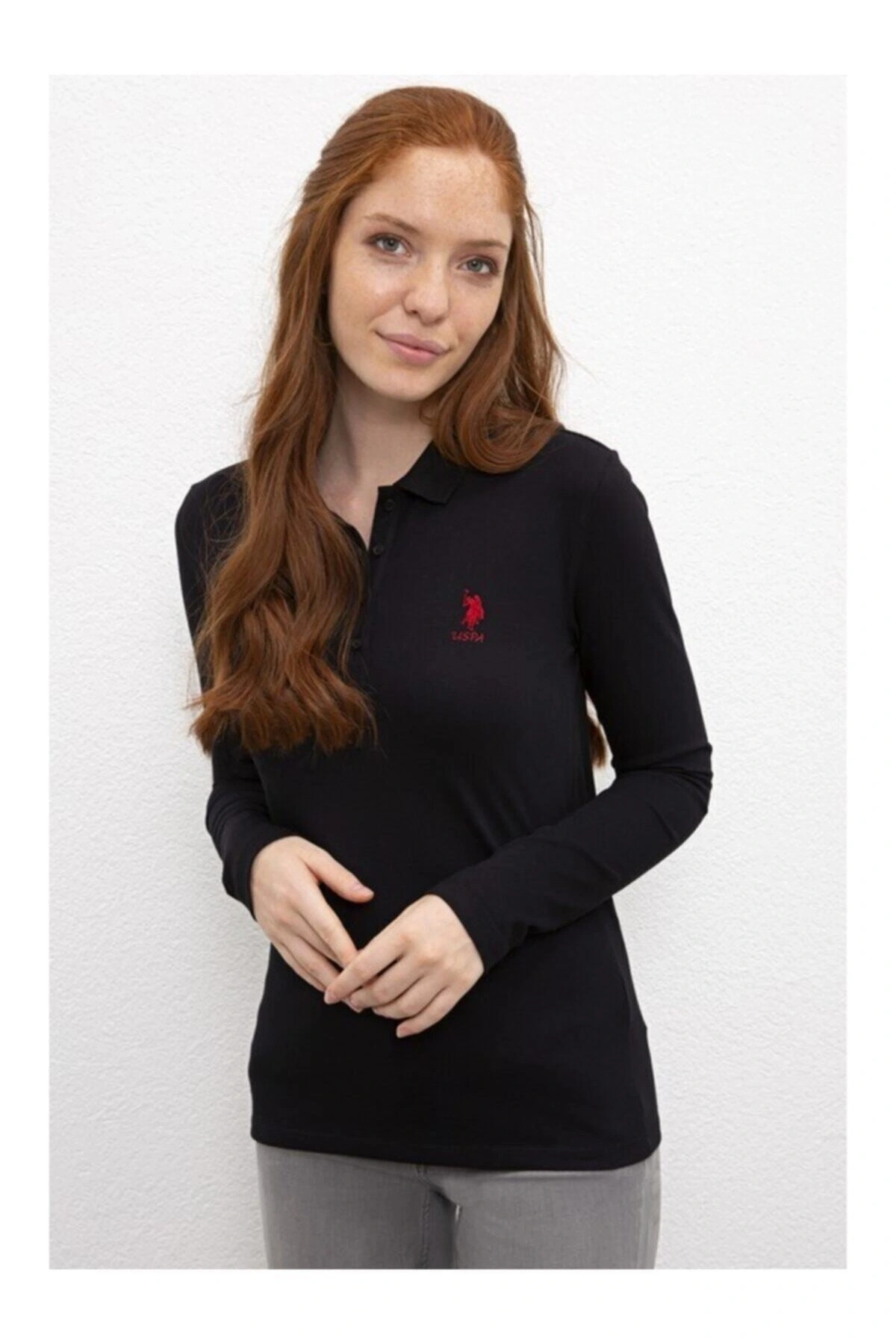 U.s Polo Assn. Kadın Siyah Basic Sweatshırt