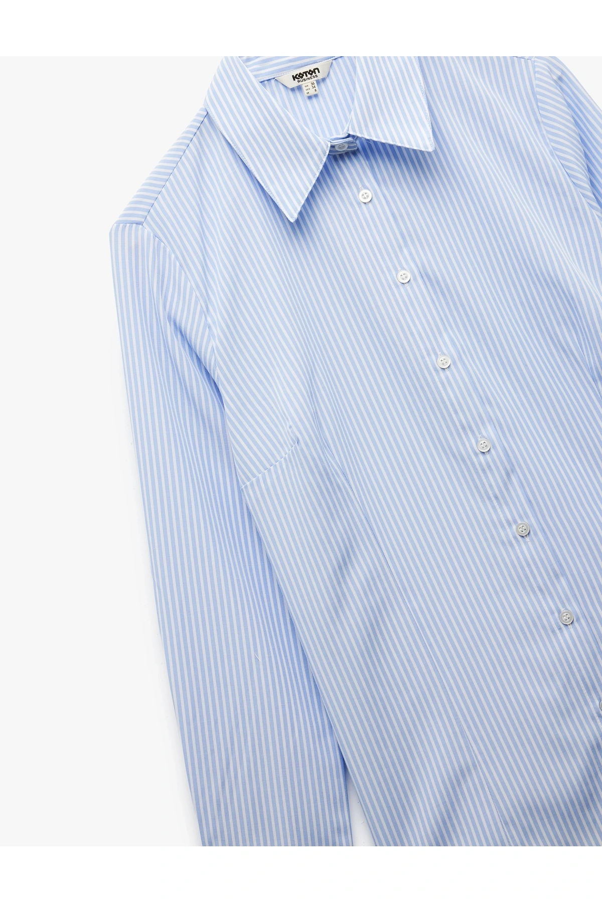 Uzun Kollu Klasik Yaka Poplin Gömlek