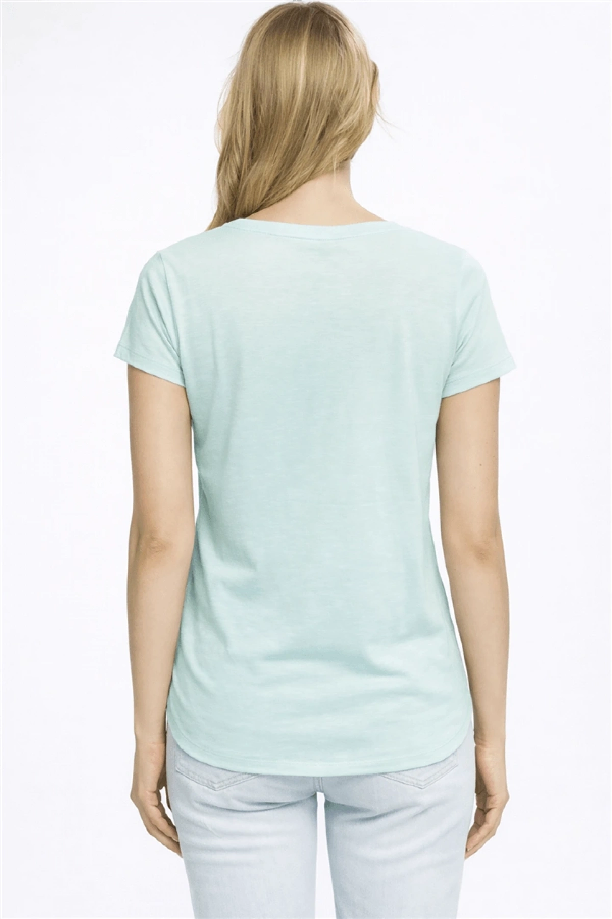 V Yaka Cepli T-Shirt Mint