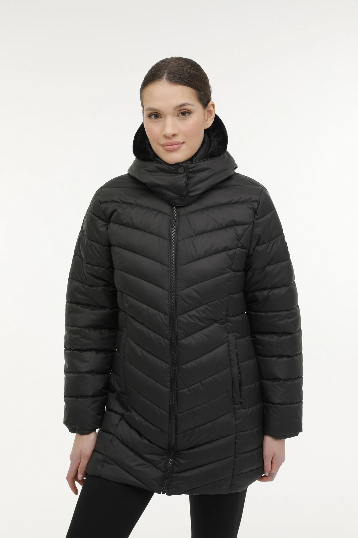 WL BILEY 3 3PR Siyah Kadın Uzun Kaban