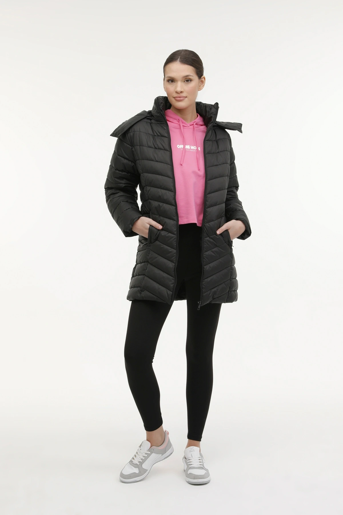 WL BILEY 3 3PR Siyah Kadın Uzun Kaban