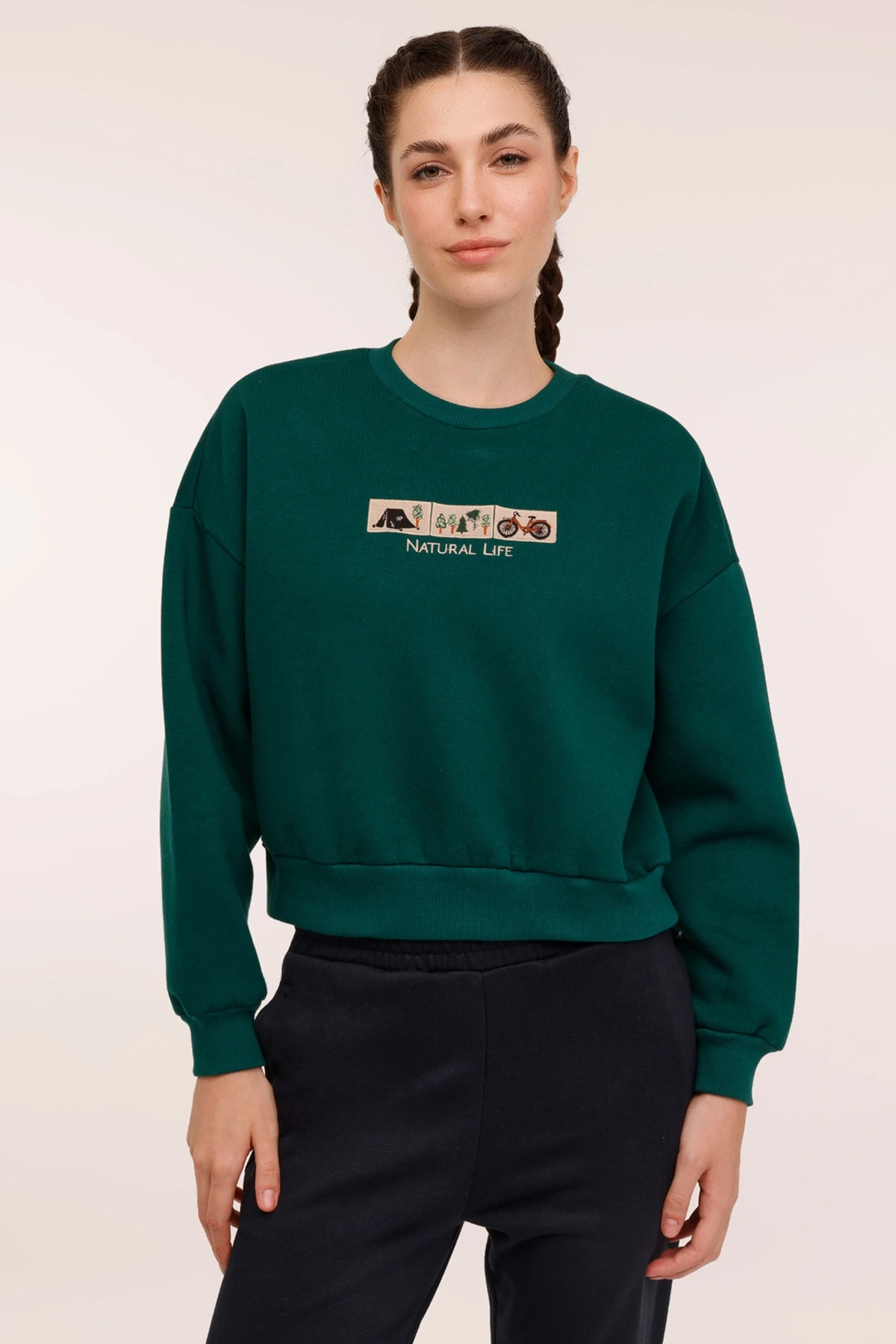 WL HOLLY 16BT102 4PR Yeşil Kadın Sweatshirt